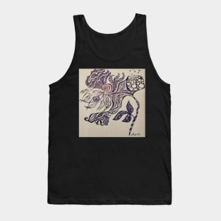 Fantasy Doodle Flower Tank Top